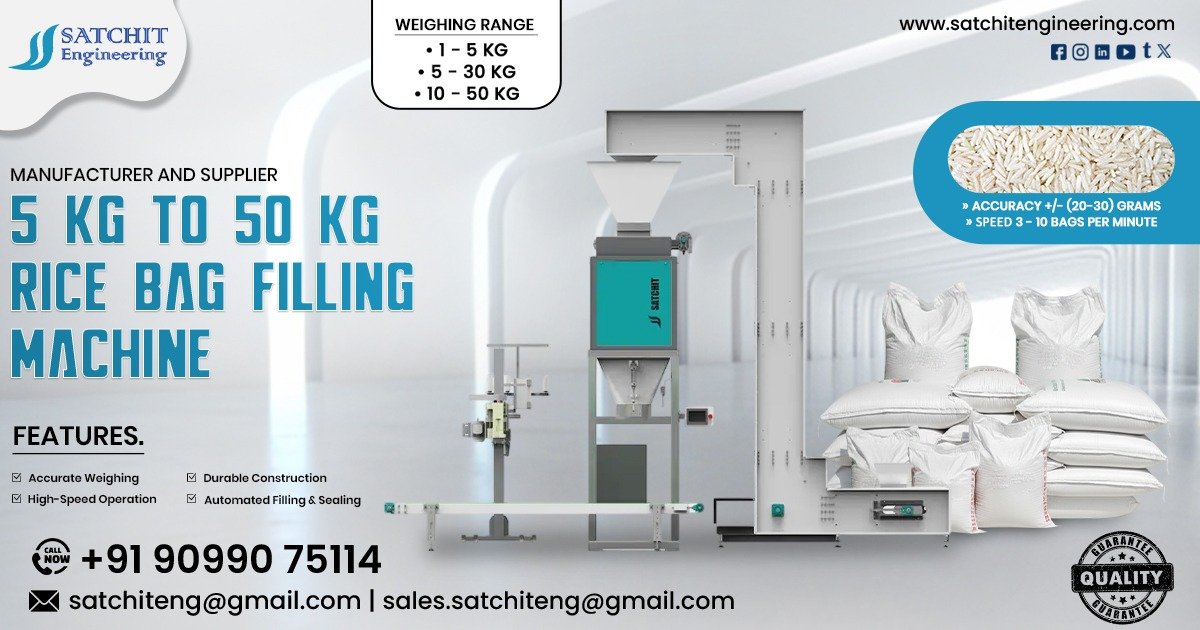 5kg to 50kg Rice Bag Filling Machine in Gujarat