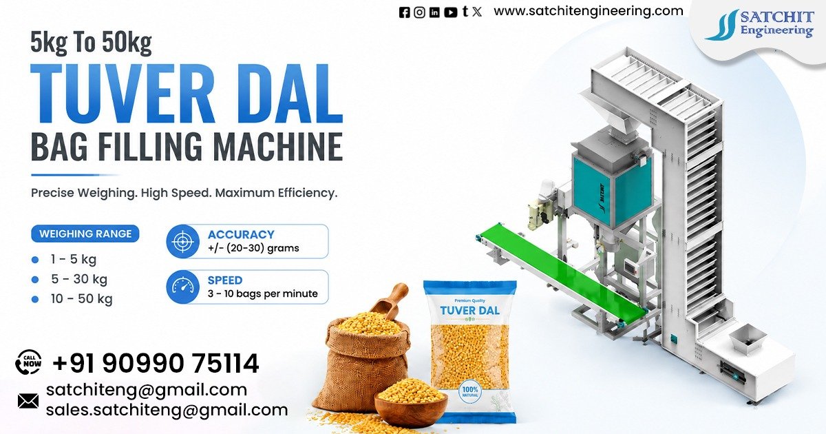 5kg to 50kg Tuver Dal Bag Filling Machine in Maharashtra